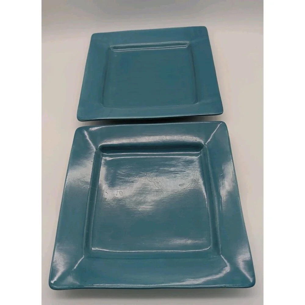 Pier 1 Essential Colors Square Dinner Plates Blue Set Of 2